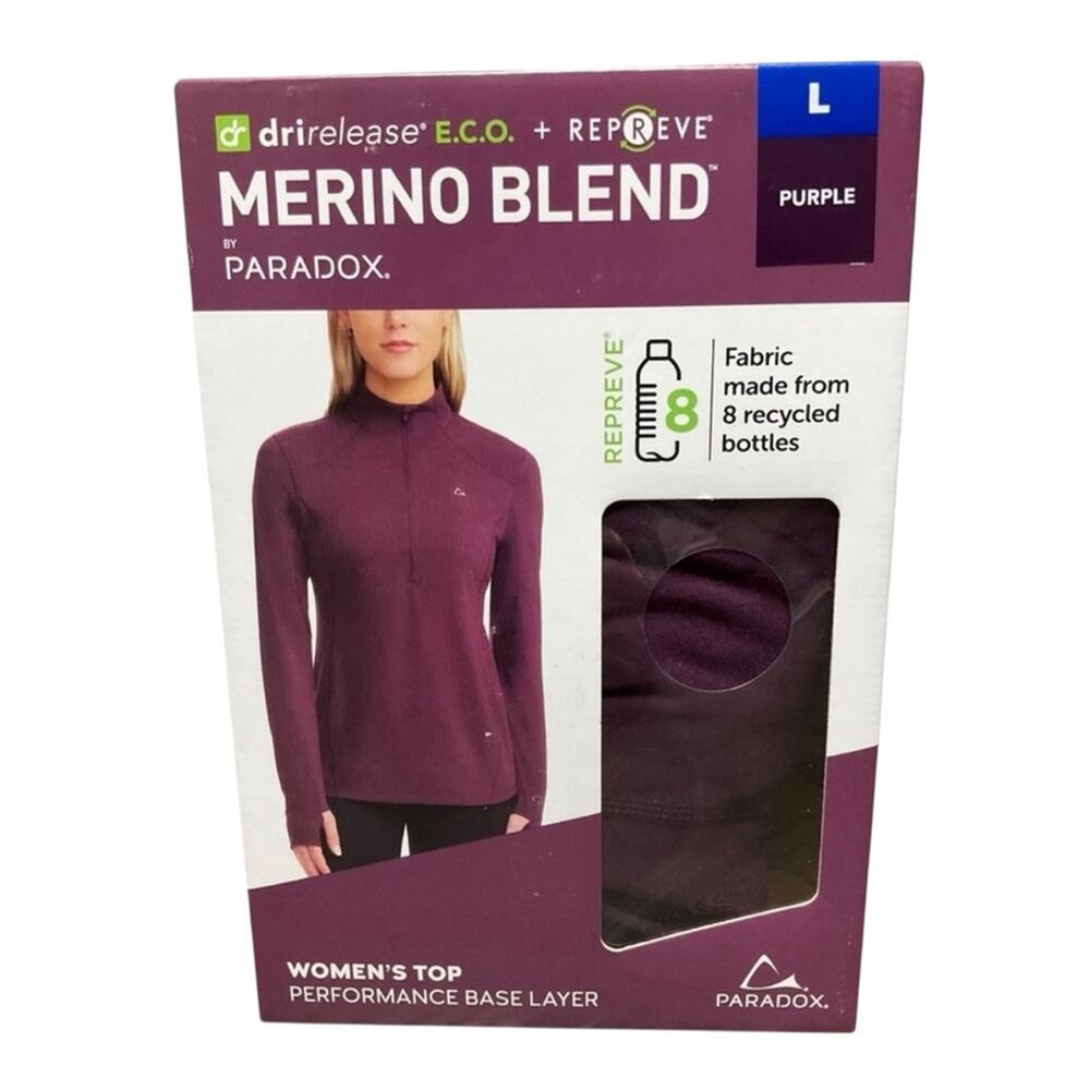 Paradox Merino Blend Women’s Top Purple Size Large NEW in Box